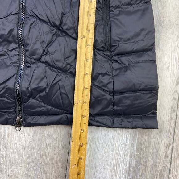 Eddie Bauer Jacket Womens M Black EB650 Chevron Hooded Down Parka Full ZIp * - Picture 7 of 12